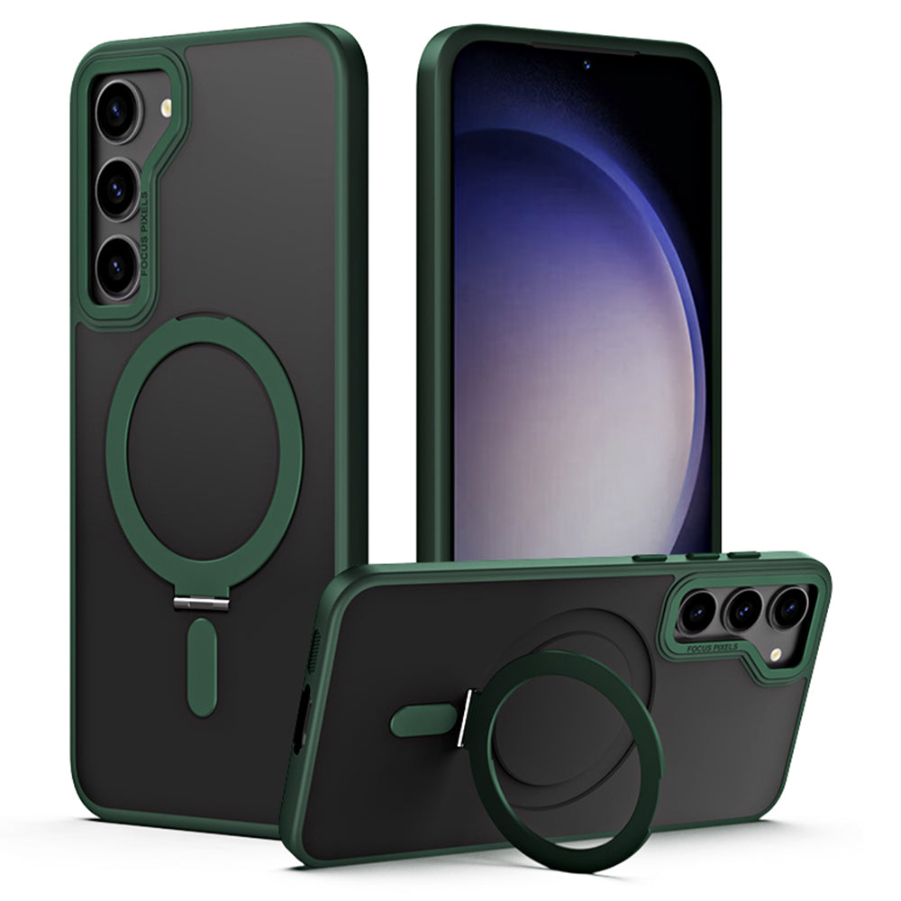 For Samsung Galaxy S23 TPU Acrylic Magnetic Cell Phone Case Ring Kickstand Matte Phone Cover For Samsung Galaxy S23 TPU Acrylic Magnetic Cell Phone Case Ring Kickstand Matte Phone Cover